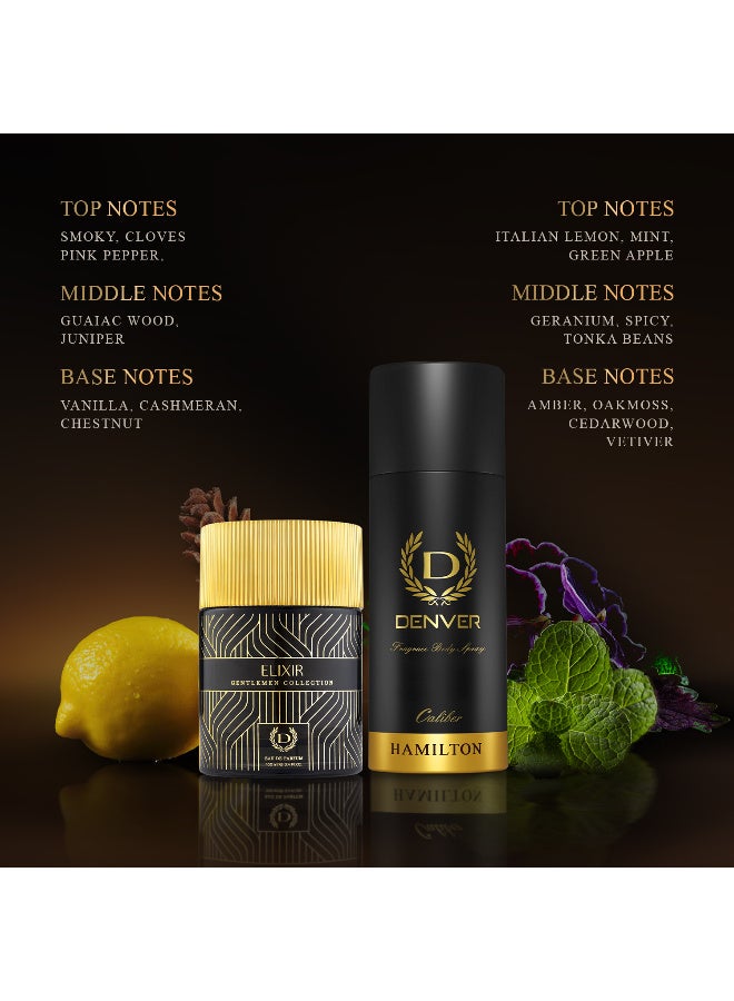 Denver Gentlemen Collection Gift Pack ( Caliber Deo 165ML + Elixir Perfume 100ml) - Image 4